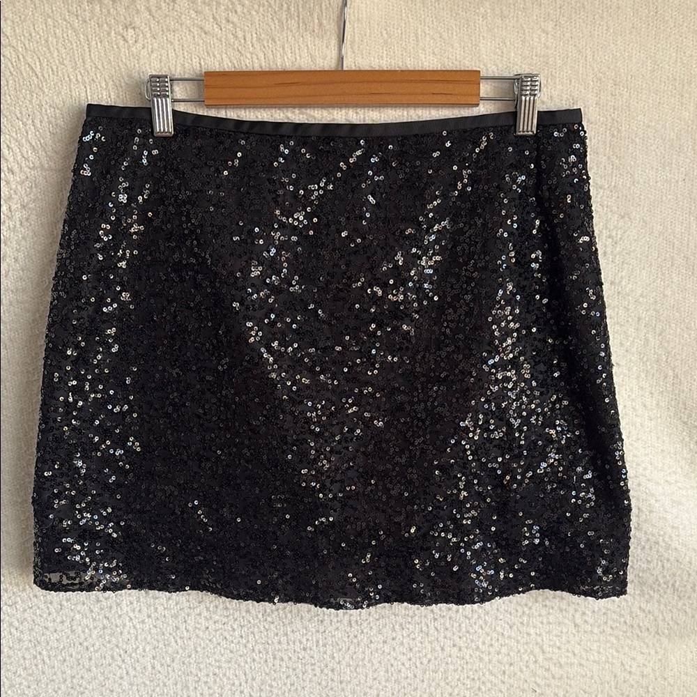 J. Crew Black Sequin Mini Skirt